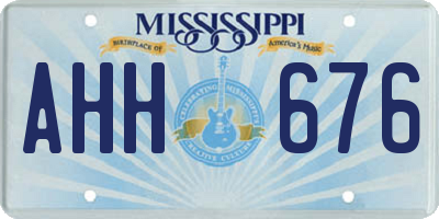 MS license plate AHH676