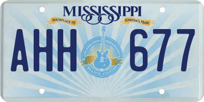 MS license plate AHH677