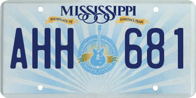 MS license plate AHH681