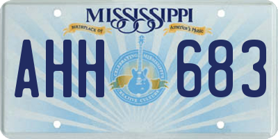 MS license plate AHH683