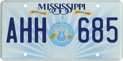 MS license plate AHH685