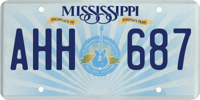 MS license plate AHH687