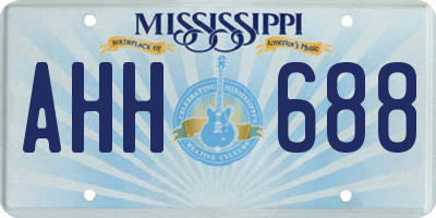 MS license plate AHH688