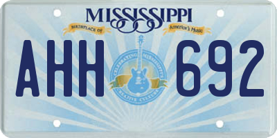 MS license plate AHH692