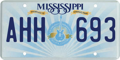 MS license plate AHH693
