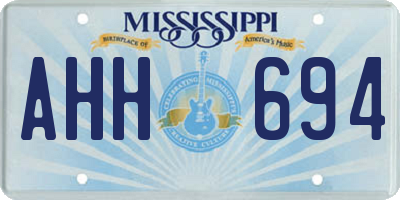 MS license plate AHH694