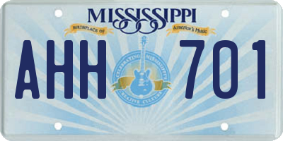 MS license plate AHH701