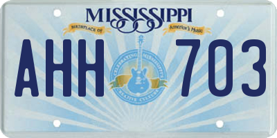 MS license plate AHH703