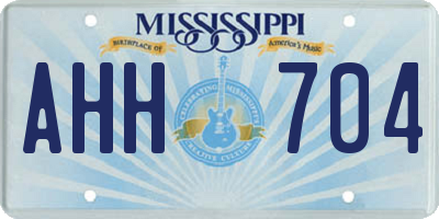MS license plate AHH704