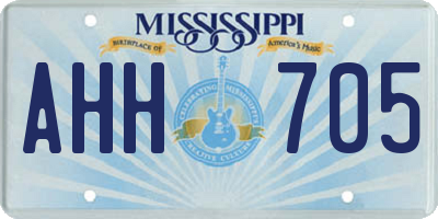 MS license plate AHH705