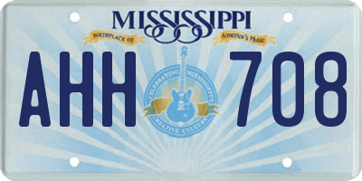 MS license plate AHH708