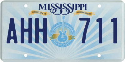 MS license plate AHH711