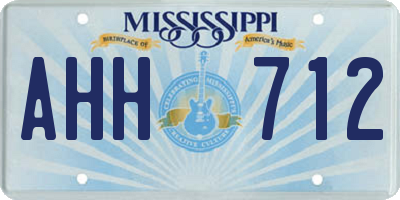 MS license plate AHH712