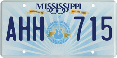 MS license plate AHH715