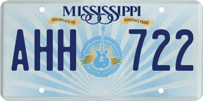 MS license plate AHH722
