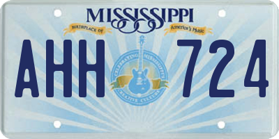 MS license plate AHH724