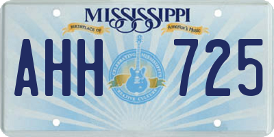 MS license plate AHH725