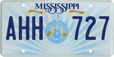 MS license plate AHH727
