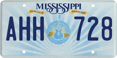 MS license plate AHH728