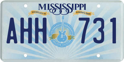 MS license plate AHH731