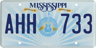 MS license plate AHH733