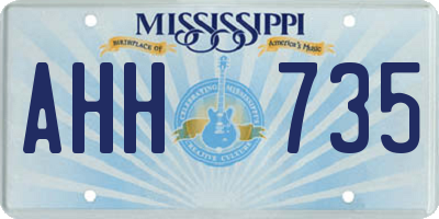 MS license plate AHH735