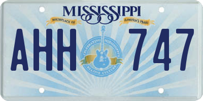 MS license plate AHH747