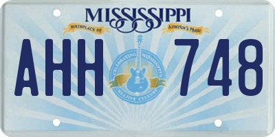 MS license plate AHH748