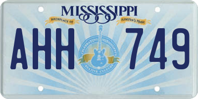 MS license plate AHH749