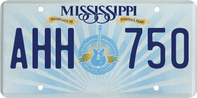 MS license plate AHH750