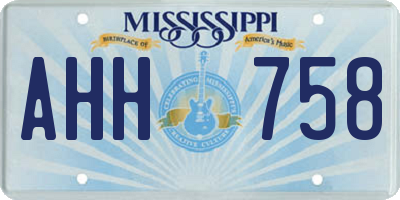 MS license plate AHH758