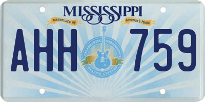 MS license plate AHH759