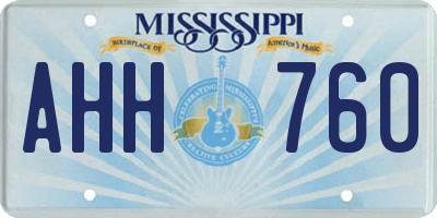 MS license plate AHH760
