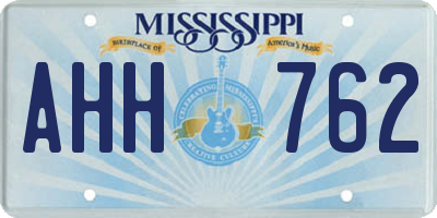 MS license plate AHH762