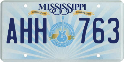 MS license plate AHH763