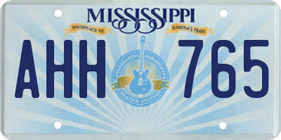 MS license plate AHH765