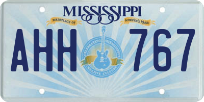 MS license plate AHH767
