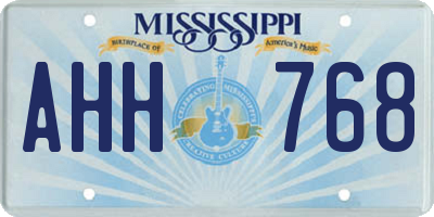MS license plate AHH768