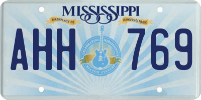 MS license plate AHH769