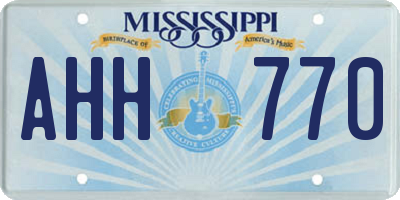 MS license plate AHH770