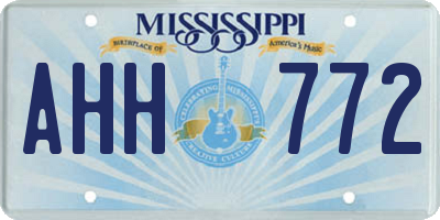 MS license plate AHH772