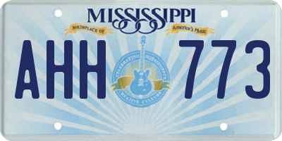 MS license plate AHH773