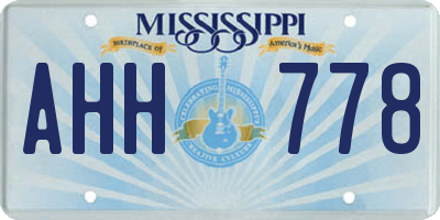 MS license plate AHH778