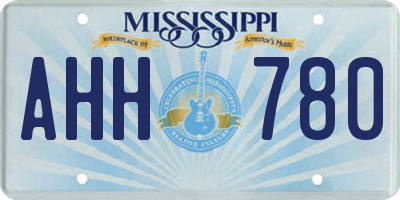 MS license plate AHH780