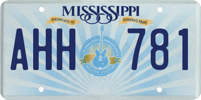 MS license plate AHH781