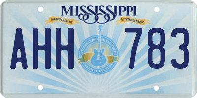 MS license plate AHH783