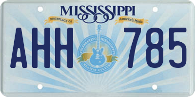 MS license plate AHH785