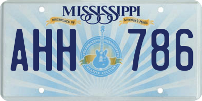 MS license plate AHH786