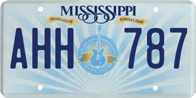 MS license plate AHH787