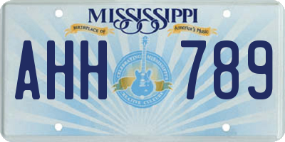 MS license plate AHH789